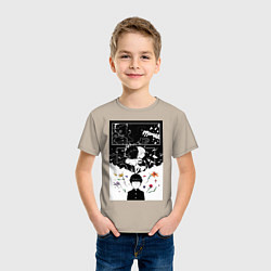 Футболка хлопковая детская Моб Психо Шигэо Кагэяма, цвет: миндальный — фото 2