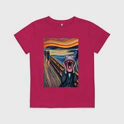 Детская футболка Бегемот кричит - мем живопись от нейросети