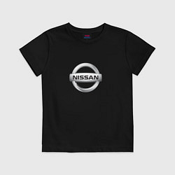 Футболка хлопковая детская Nissan logo, цвет: черный