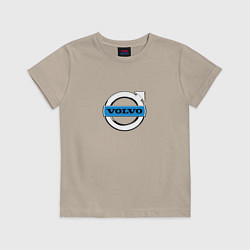 Футболка хлопковая детская Volvo logo, цвет: миндальный
