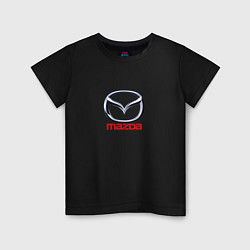 Футболка хлопковая детская Mazda logo, цвет: черный