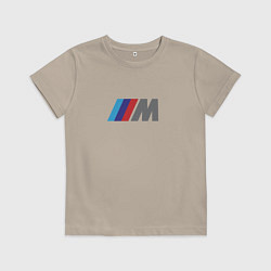 Футболка хлопковая детская BMW logo sport, цвет: миндальный