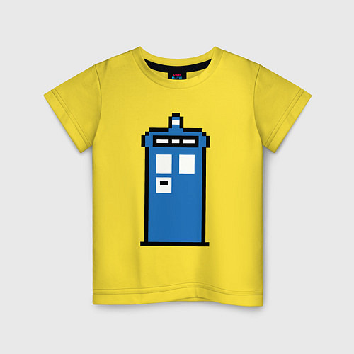 Детская футболка Tardis pixels / Желтый – фото 1