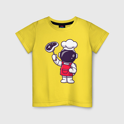 Детская футболка Повар космонавт / Желтый – фото 1