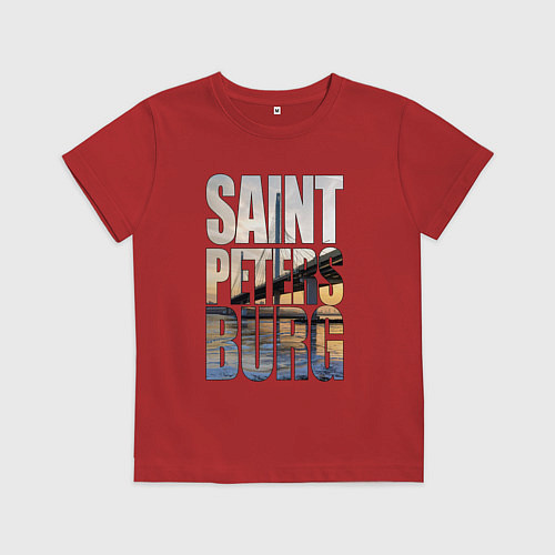 Детская футболка Санкт-Петербург вантовый мост / Красный – фото 1