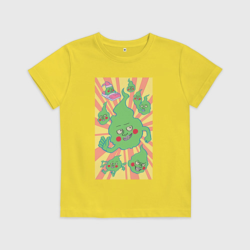 Детская футболка Моб Психо 100 Экубо мем / Желтый – фото 1