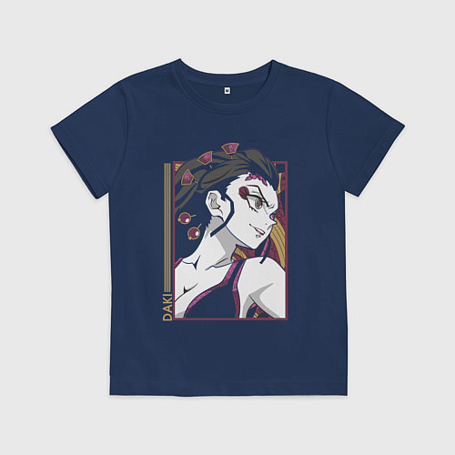 Детская футболка Клинок рассекающий демонов Даки демон / Тёмно-синий – фото 1