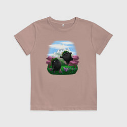 Футболка хлопковая детская Духи леса, цвет: пыльно-розовый