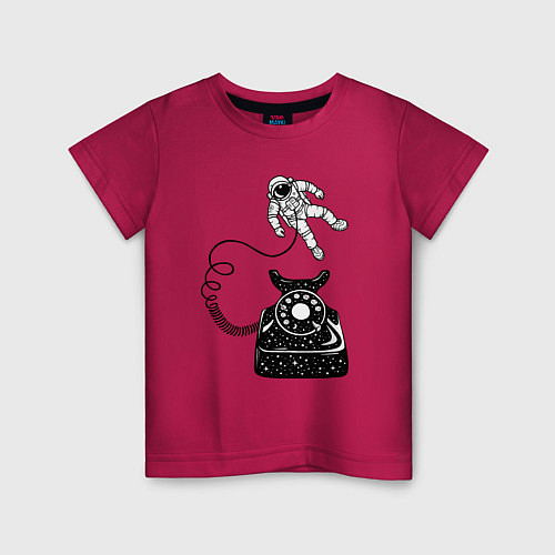 Детская футболка Космический телефон / Маджента – фото 1