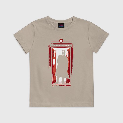 Детская футболка Tardis red / Миндальный – фото 1