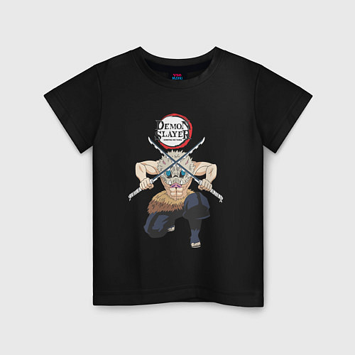 Детская футболка Клинок, рассекающий демонов Инозука кабан / Черный – фото 1