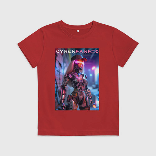 Детская футболка Cyber Barbie - neon glow fantasy / Красный – фото 1
