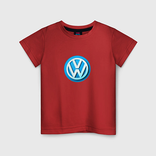 Детская футболка Volkswagen logo blue / Красный – фото 1