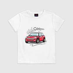 Футболка хлопковая детская Mini Cooper, цвет: белый
