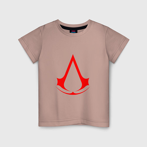 Детская футболка Red logo of assassins / Пыльно-розовый – фото 1