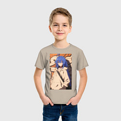 Футболка хлопковая детская Реинкарнация безработного Рокси Мигурдия арт, цвет: миндальный — фото 2