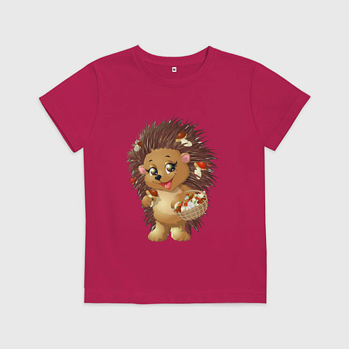 Детская футболка Красивый добрый ежик / Маджента – фото 1