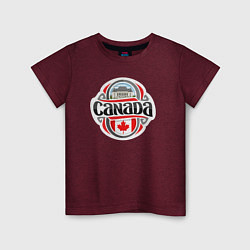 Футболка хлопковая детская Canada country, цвет: меланж-бордовый