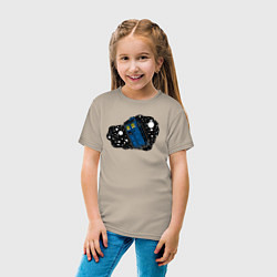 Футболка хлопковая детская Тардис и звёзды, цвет: миндальный — фото 2