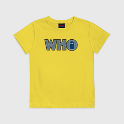 Футболка хлопковая детская Tardis who, цвет: желтый