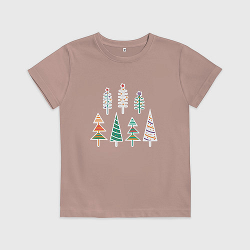 Детская футболка Ёлки / Пыльно-розовый – фото 1