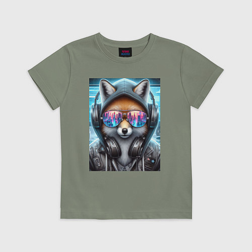 Детская футболка Urban fox - ai art / Авокадо – фото 1