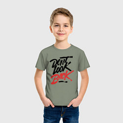 Футболка хлопковая детская Dont look back, цвет: авокадо — фото 2