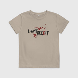 Футболка хлопковая детская Limp bizkit group, цвет: миндальный