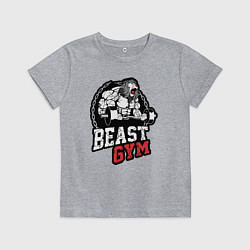 Футболка хлопковая детская Лучший тренажерного зала - лев, цвет: меланж