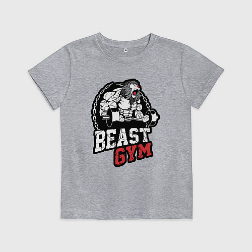 Детская футболка Лучший тренажерного зала - лев / Меланж – фото 1