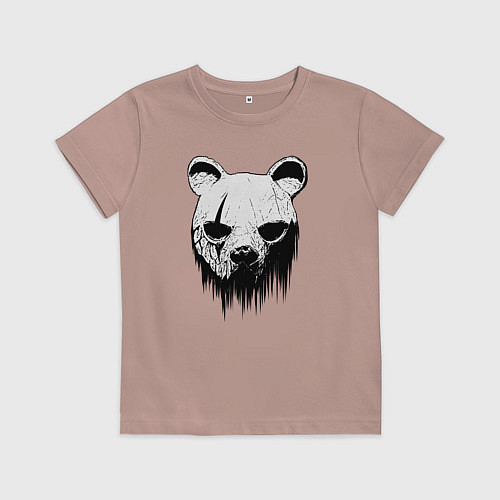 Детская футболка Медвежья маска / Пыльно-розовый – фото 1