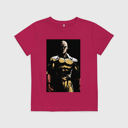 Детская футболка Ванпанчмен Сайтама супергерой / Маджента – фото 1