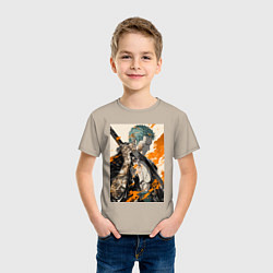 Футболка хлопковая детская Ван-Пис Зоро Ророноа фехтовальщик, цвет: миндальный — фото 2