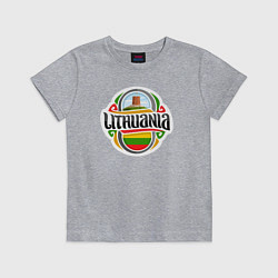 Футболка хлопковая детская Lithuania, цвет: меланж