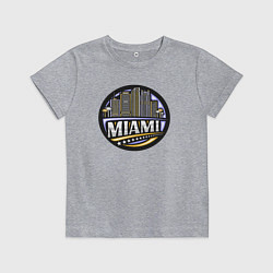 Футболка хлопковая детская Город Майами, цвет: меланж