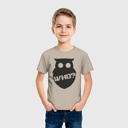 Футболка хлопковая детская Кто сова, цвет: миндальный — фото 2