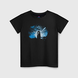 Футболка хлопковая детская Tardis light, цвет: черный