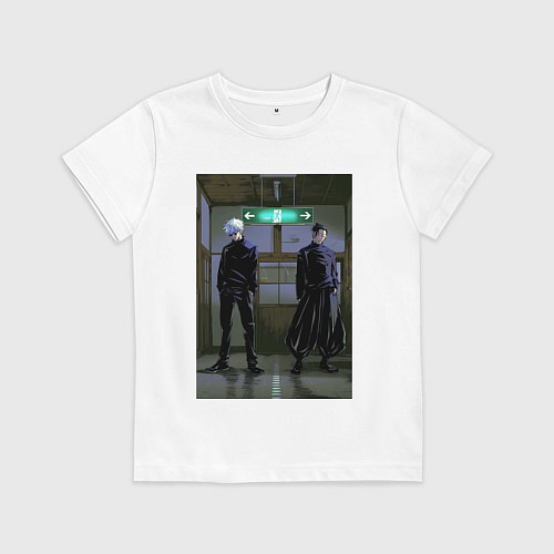 Детская футболка Магическая битва Сатору Годзё Сугуру Гэто Маг особ / Белый – фото 1
