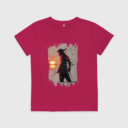 Детская футболка Ниндзя на закате / Маджента – фото 1