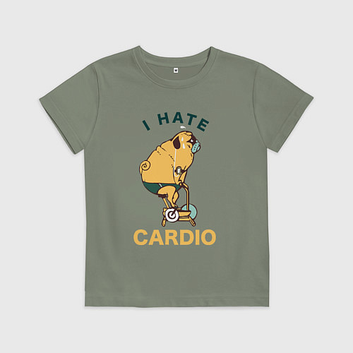 Детская футболка Мопс ненавидит кардио / Авокадо – фото 1