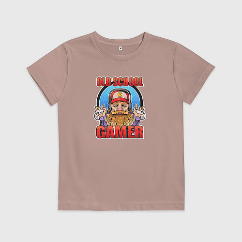 Детская футболка Забавный ретро геймер / Пыльно-розовый – фото 1