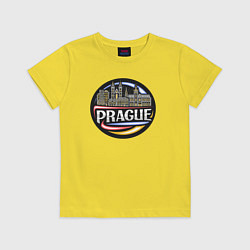 Футболка хлопковая детская Чехия Прага, цвет: желтый