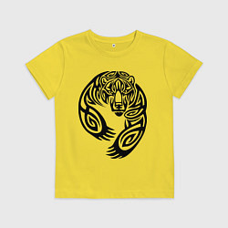 Футболка хлопковая детская Медведь тату, цвет: желтый