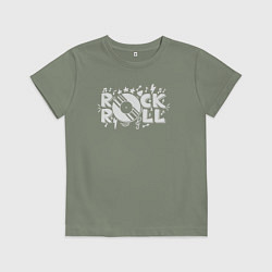 Футболка хлопковая детская Виниловый рок-н-ролл, цвет: авокадо