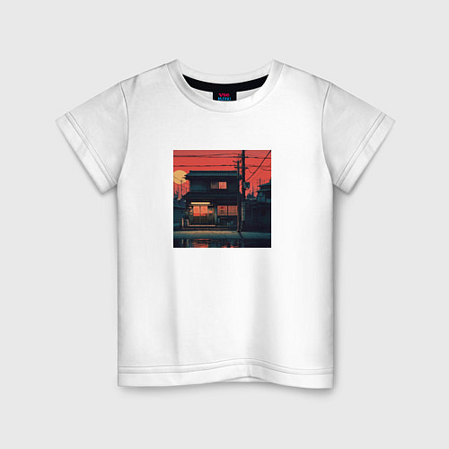 Детская футболка Дом на закате в стиле Аниме / Белый – фото 1