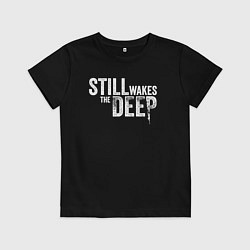 Футболка хлопковая детская Still wakes the deep logo, цвет: черный