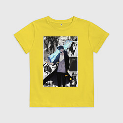 Футболка хлопковая детская Поднятие уровня в одиночку Джину Сон охотник колла, цвет: желтый