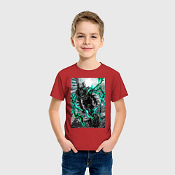 Футболка хлопковая детская Моя геройская академия Идзуку Мидория причуда, цвет: красный — фото 2