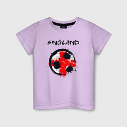 Футболка хлопковая детская Football England, цвет: лаванда