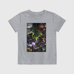 Футболка хлопковая детская Half life 1 - levels and bosses, цвет: меланж
